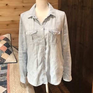 American eagle button up boyfriend shirt small
